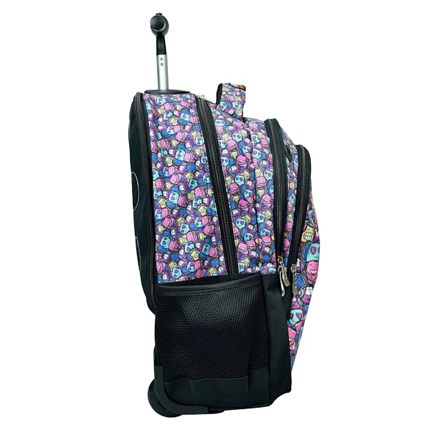 BMU - Back Me Up NO FEAR MUSIC Σχολική Τσάντα Πλάτης ΤΡΟΛΕΙ TROLLEY  Backpack Δημοτικού με 3 θήκες  348-28074