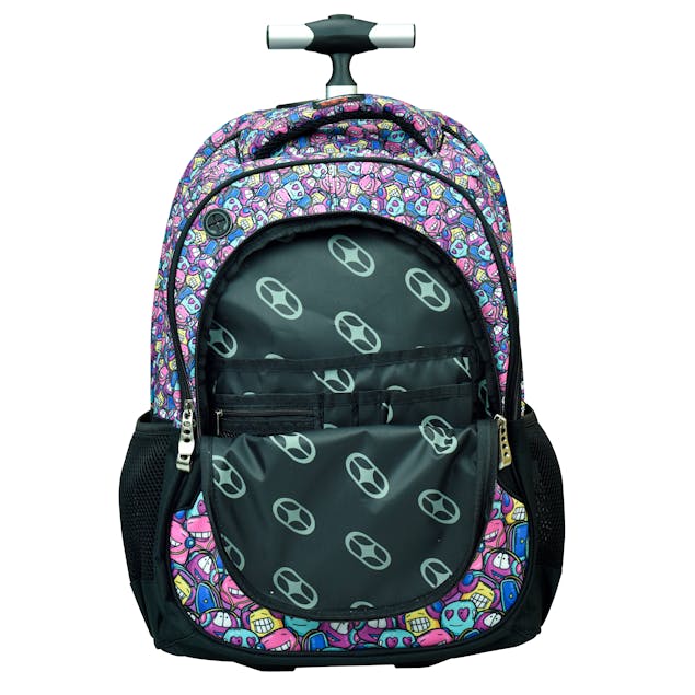 BMU - Back Me Up NO FEAR MUSIC Σχολική Τσάντα Πλάτης ΤΡΟΛΕΙ TROLLEY  Backpack Δημοτικού με 3 θήκες  348-28074