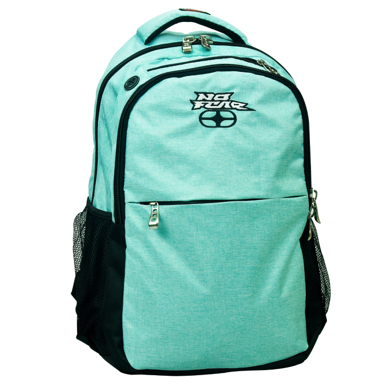 BMU - Back Me Up NO FEAR TURQUOISE Σχολική Τσάντα Πλάτης Οβάλ Backpack Δημοτικού με 3 θήκες 48X30X28 εκ. 348-42031 