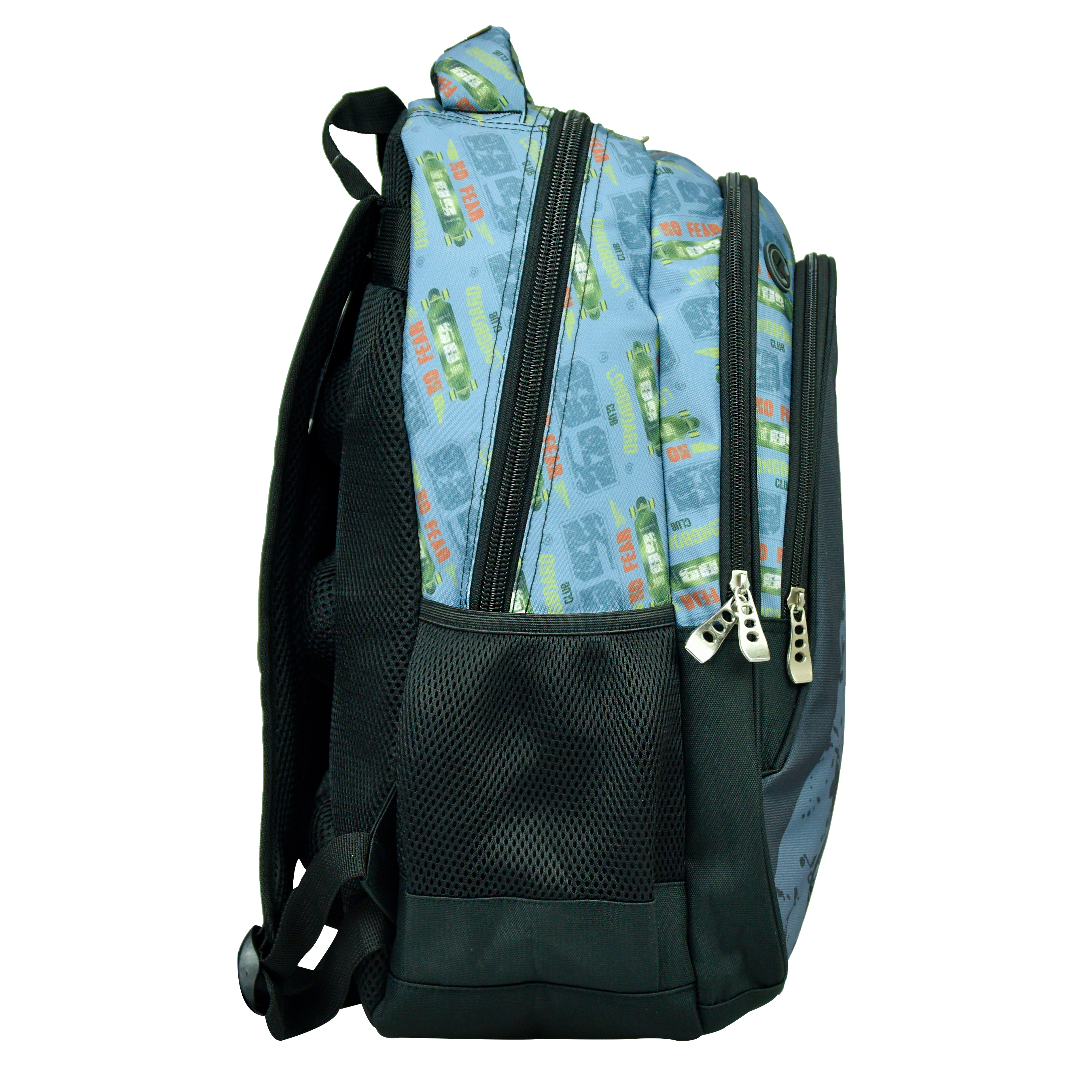 BMU - Back Me Up NO FEAR LONGBOARD Σχολική Τσάντα Πλάτης Οβάλ Backpack Δημοτικού με 3 θήκες 48X30X28 εκ. 348-27031 