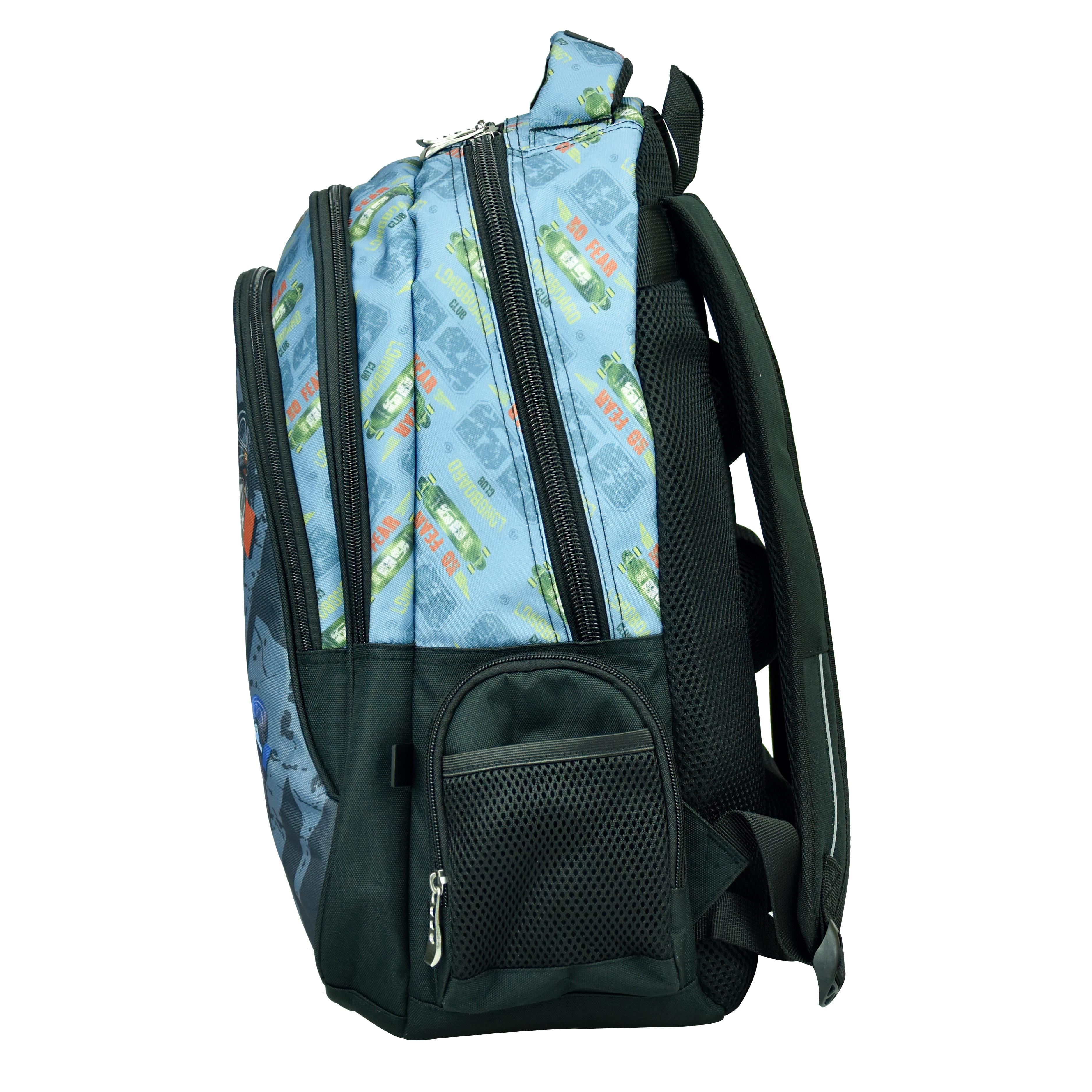 BMU - Back Me Up NO FEAR LONGBOARD Σχολική Τσάντα Πλάτης Οβάλ Backpack Δημοτικού με 3 θήκες 48X30X28 εκ. 348-27031 