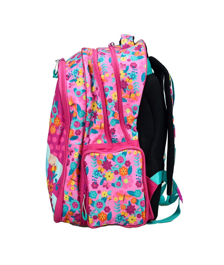 GIM -  Σχολική Τσάντα Πλάτης Backpack Δημοτικού Οβάλ PRINCESS SPRING με 3 θήκες 43X30X17 εκ. 331-52031