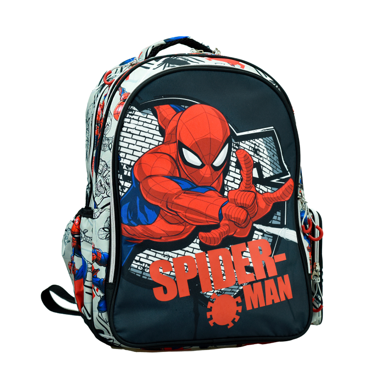 GIM -  Σχολική Τσάντα Πλάτης Backpack Δημοτικού Οβάλ SPIDERMAN SPIDER WALL με 3 θήκες 43X30X17 εκ. 337-07031