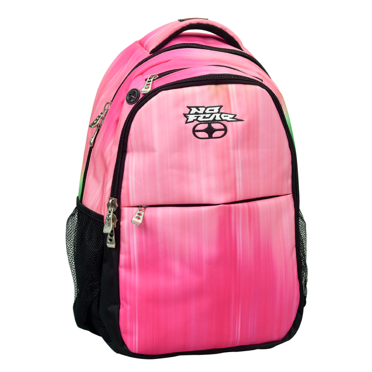 BMU - Back Me Up NO FEAR PINK GRADIENT Σχολική Τσάντα Πλάτης Backpack Δημοτικού με 3 θήκες  348-39031 