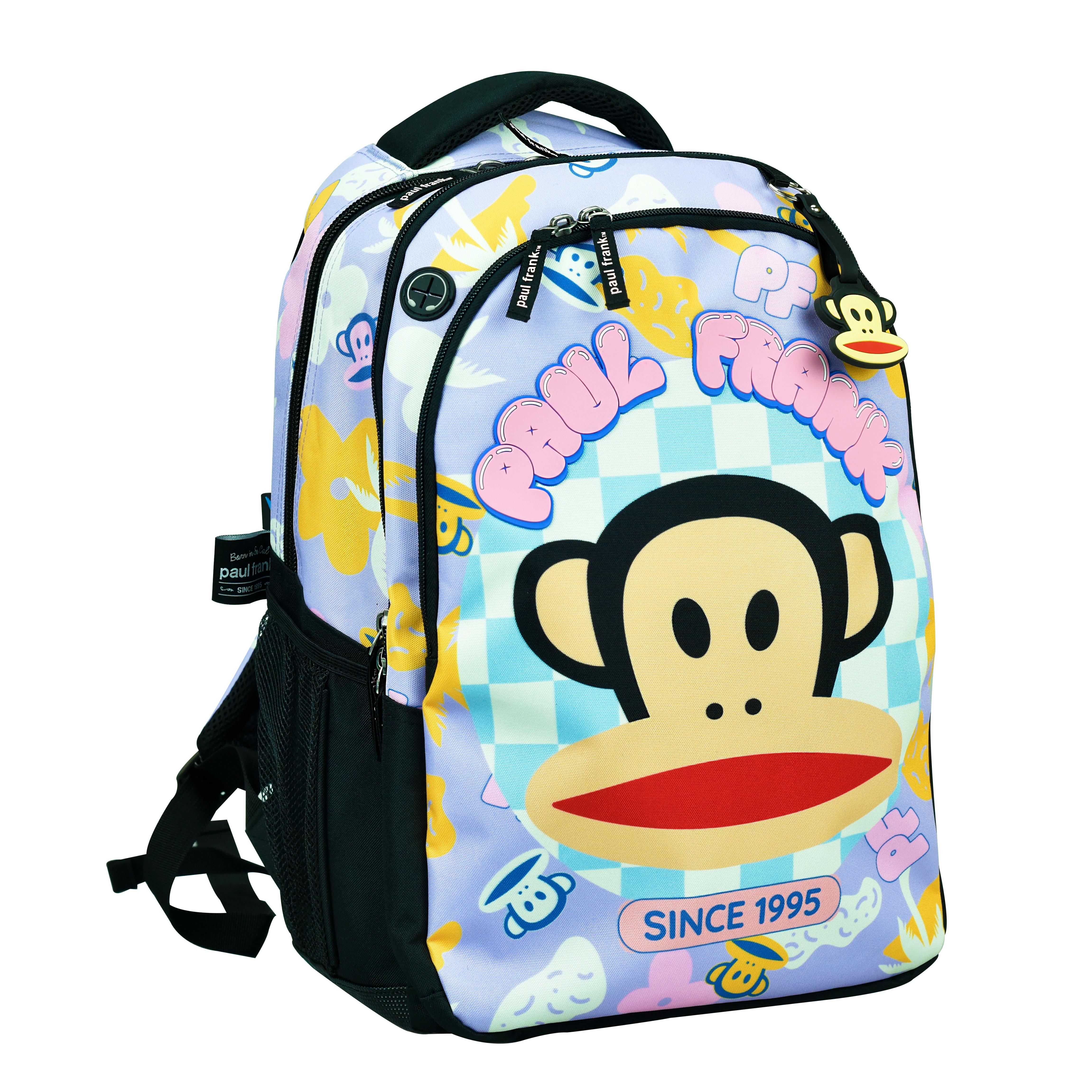 Back Me Up NO FEAR PAUL FRANK 1995 Σχολική Τσάντα Πλάτης Οβάλ Backpack Δημοτικού με 3 θήκες 48X30X28 εκ. 346-86031 