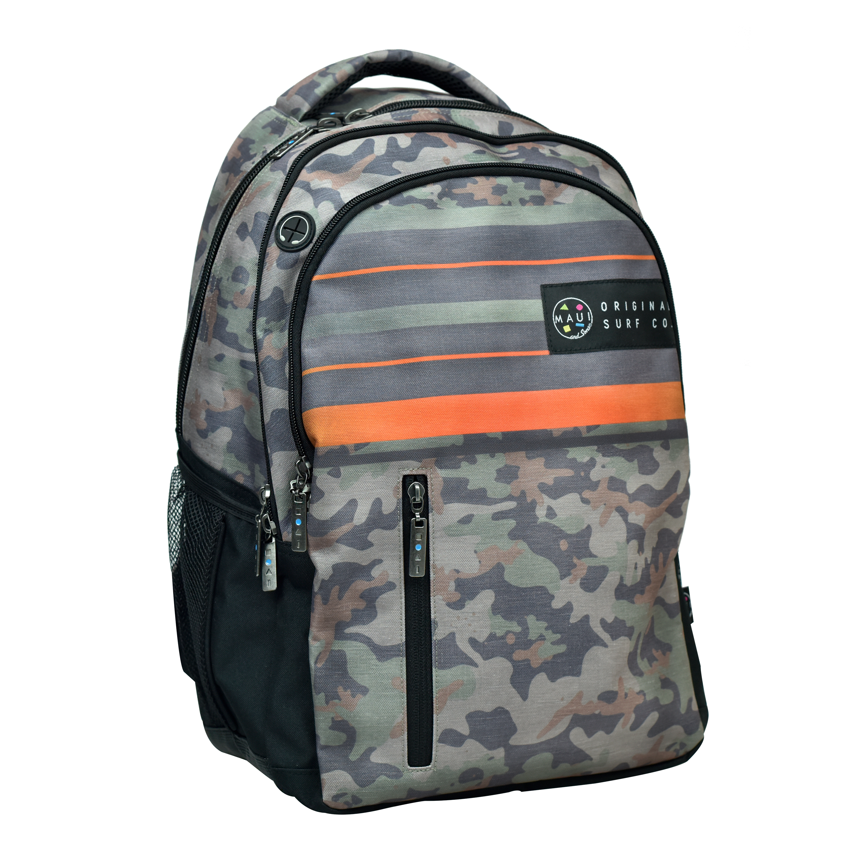 BMU - Back Me Up MAUI & SONS RETRO CAMO Σχολική Τσάντα Πλάτης Backpack Δημοτικού με 3 θήκες  339-15031 