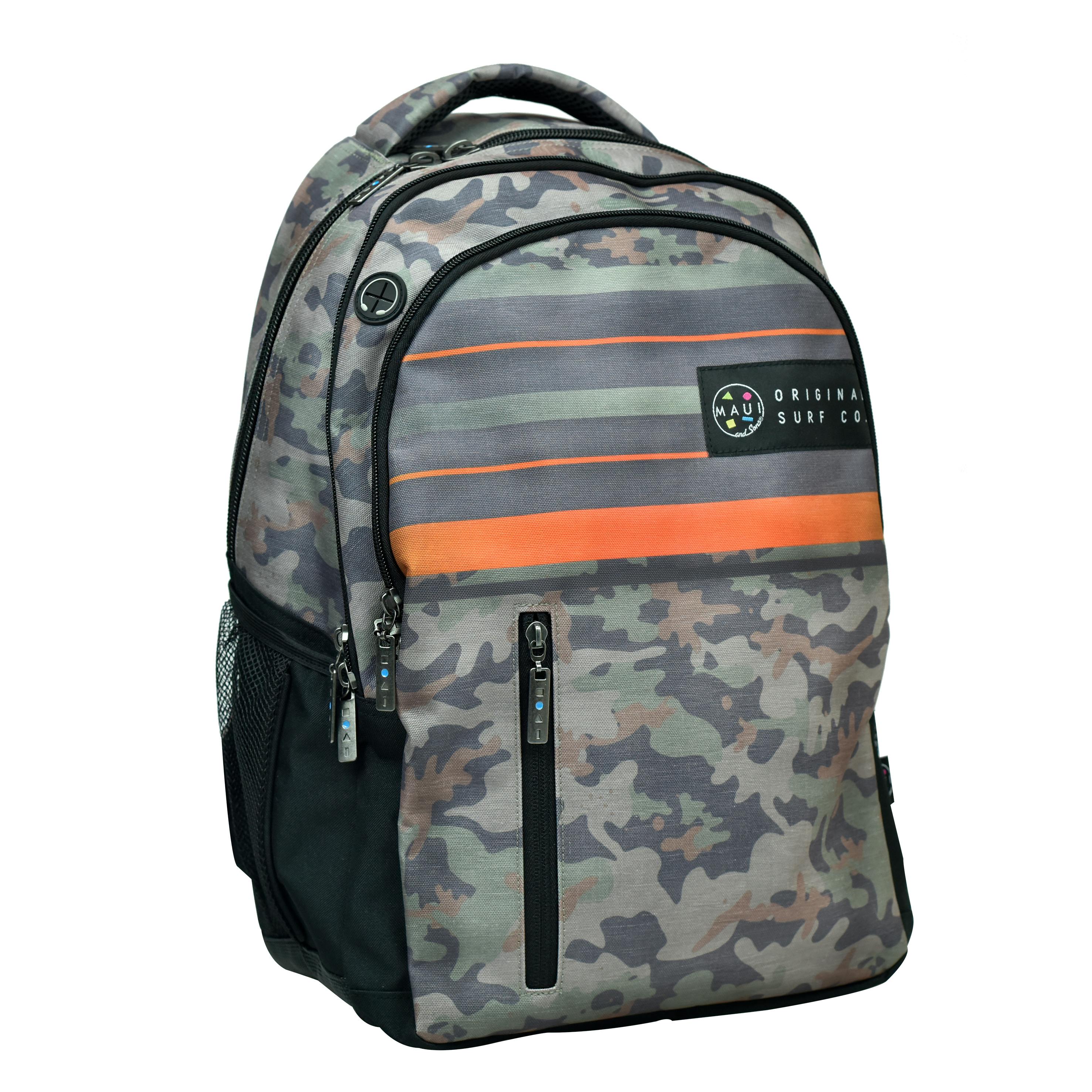 Back Me Up MAUI & SONS RETRO CAMO Σχολική Τσάντα Πλάτης Backpack Δημοτικού με 3 θήκες  339-15031 