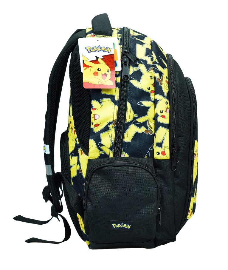 GIM -  Σχολική Τσάντα Πλάτης Backpack Δημοτικού Οβάλ POKEMON PIKACHU με 3 θήκες 43X30X17 εκ. 316-11031