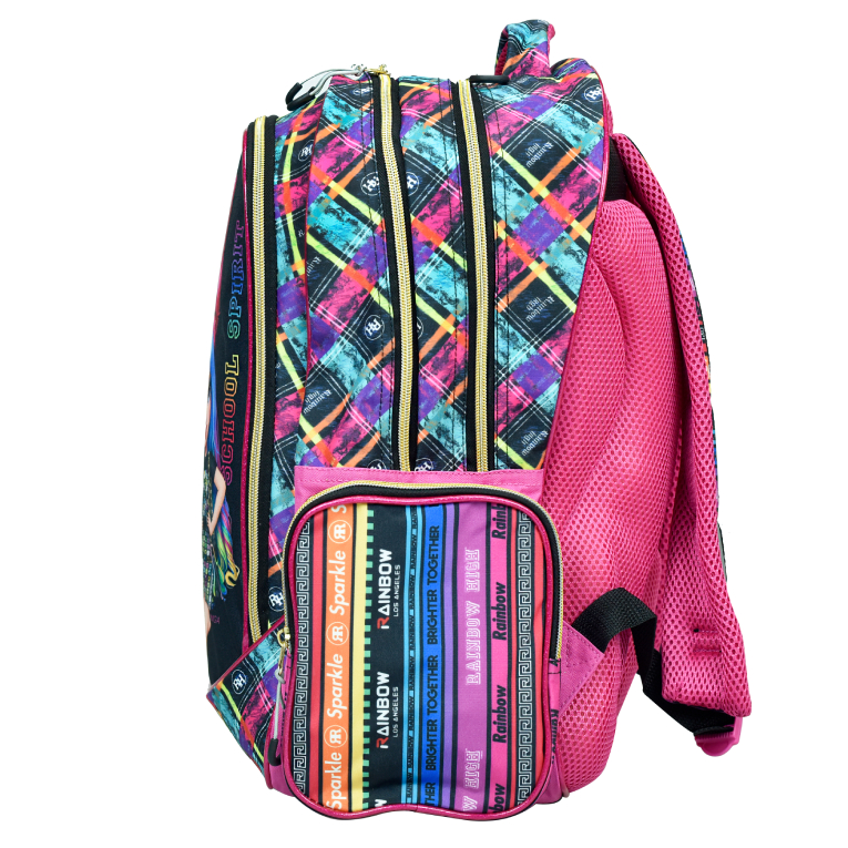 GIM - RAINBOW HIGH GLITTER Σχολική Τσάντα Πλάτης ΠΟΛΥΘΕΣΙΑΚΗ Backpack Δημοτικού 363-51031 