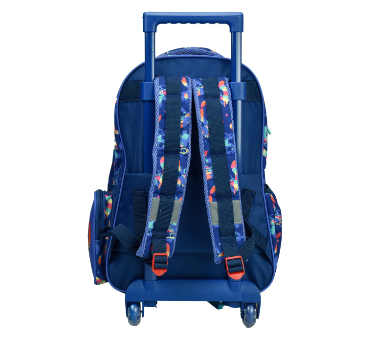 GIM - Stitch NO BAD DAYS Σχολική Τσάντα Πλάτης ΤΡΟΛΕΙ TROLLEY  Backpack Δημοτικού με 2 Κεντρικές θήκες  342-00074 