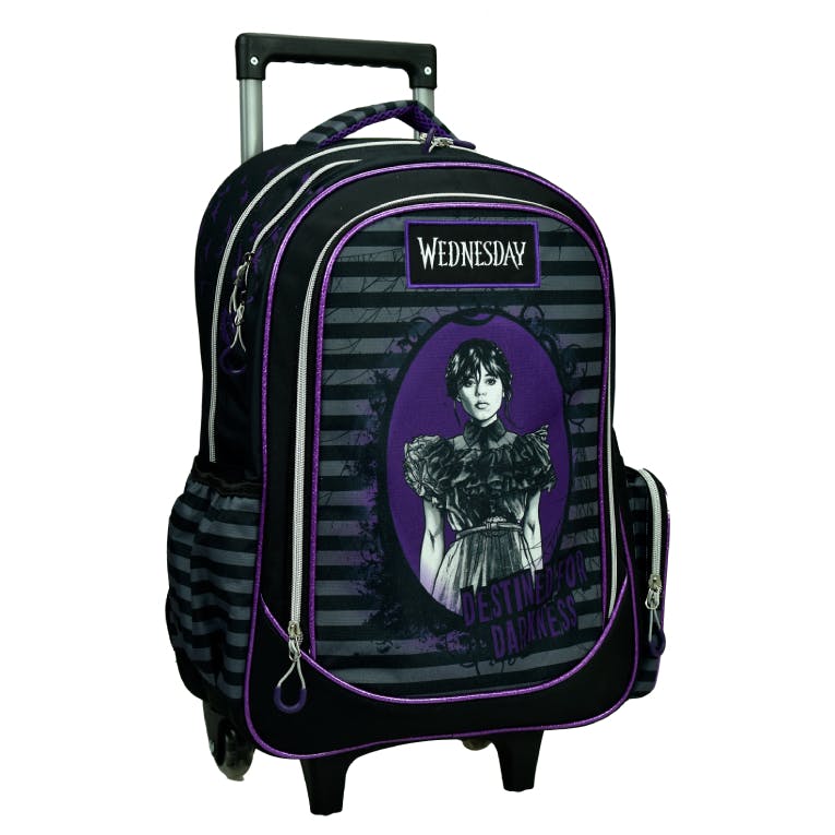 WEDNESDAY Σχολική Τσάντα Πλάτης ΤΡΟΛΕΙ TROLLEY  Backpack Δημοτικού με 2 Κεντρικές θήκες  316-20074 