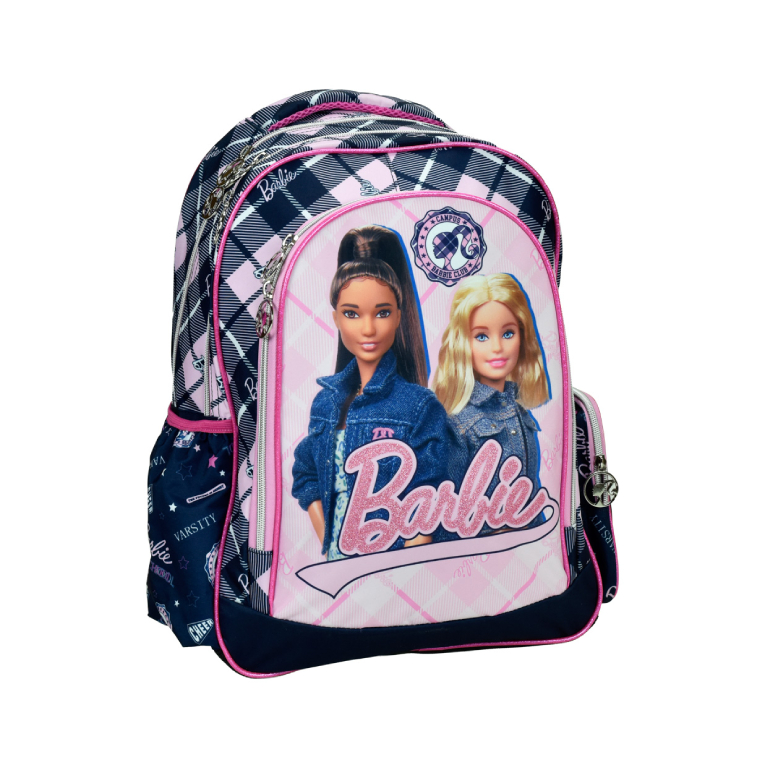 GIM - BARBIE VARSITY Σχολική Τσάντα Πλάτης Δημοτικου Backpack Δημοτικού με 2 Κεντρικές θήκες  349-87031 