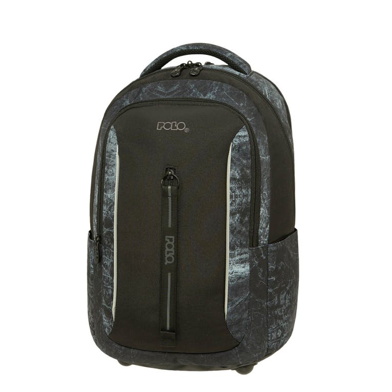 Polo Σχολική Τσάντα Σακίδιο Πλάτης PRODIGY Backpack 3 Κεντρικές Θήκες Μαύρο-Γκρί  Υ. 45cm | Μ. 32cm | Π. 23cm  9-01-022-2022