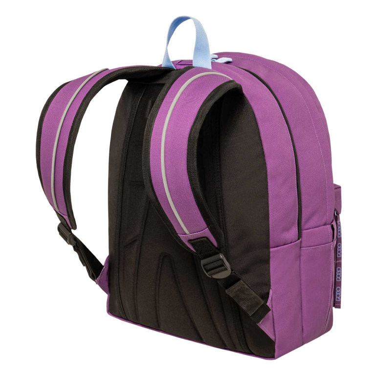 POLO - Σακίδιο Πλάτης Διθέσιο ORIGINAL DOUBLE SCARF Μωβ Purple 27 - 30 lt Y42cm Μ30cm Π24cm   BACKPACK 9-01-235-4657