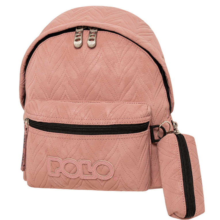 POLO - Polo Mini Backbag LEAVES Τσάντα -Σακίδιο Πλάτης Μικρή Βόλτας σε χρώμα Ροζ 9-07-083-3900
