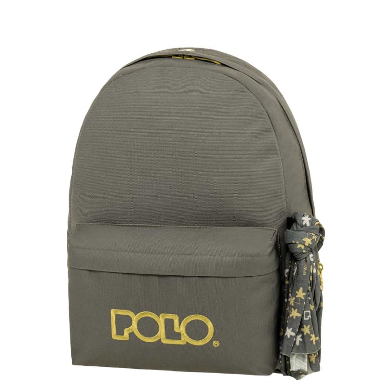 POLO - Σακίδιο Πλάτης Μονοθέσιο  ORIGINAL SCARF 9-01-135-2276 Γκρι χρώμα BACKPACK 20 lt 42x30x21cm