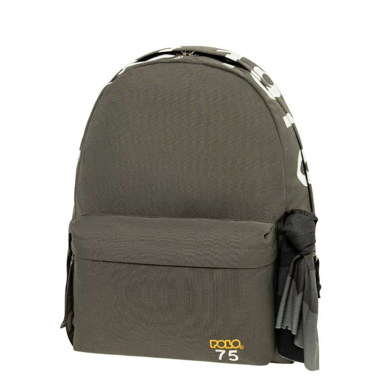 Backbag '75 Σχολική Τσάντα -Σακίδιο Πλάτης Μονοθέσιο Επετεικό με 1 Κεντρικές Θήκες 20 lt 42x30x21cm Γκρι 9-01-075-2200