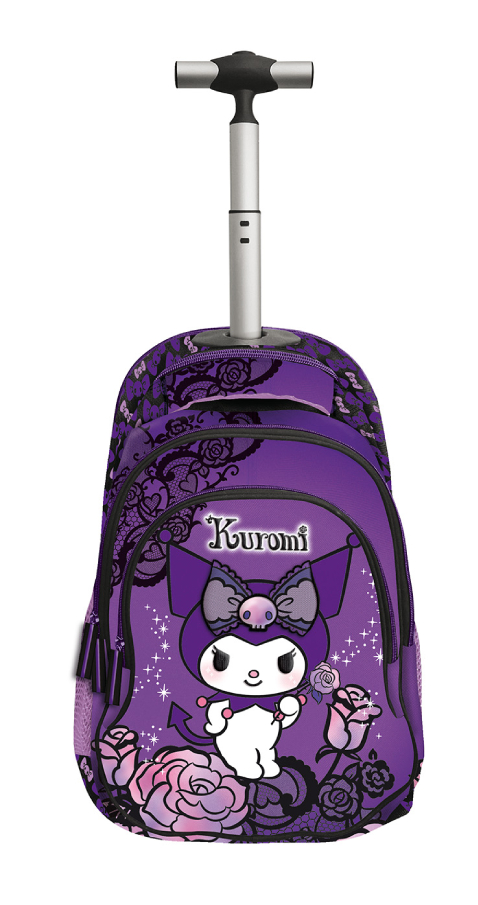 Graffiti Σχολική Τσάντα Τρόλευ Δημοτικού PURPLE KUROMI Trolley Bag Μ32 x Π17 x Υ50εκ με 3 κεντρικές θήκες 252253
