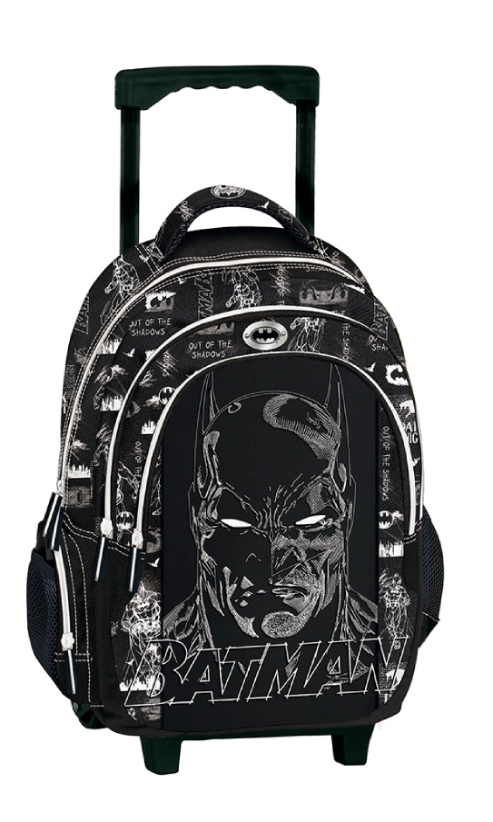 Graffiti Σχολική Τσάντα Τρόλευ Δημοτικού BATMAN Trolley Bag Μ32 x Π17 x Υ50εκ με 3 κεντρικές θήκες 255251