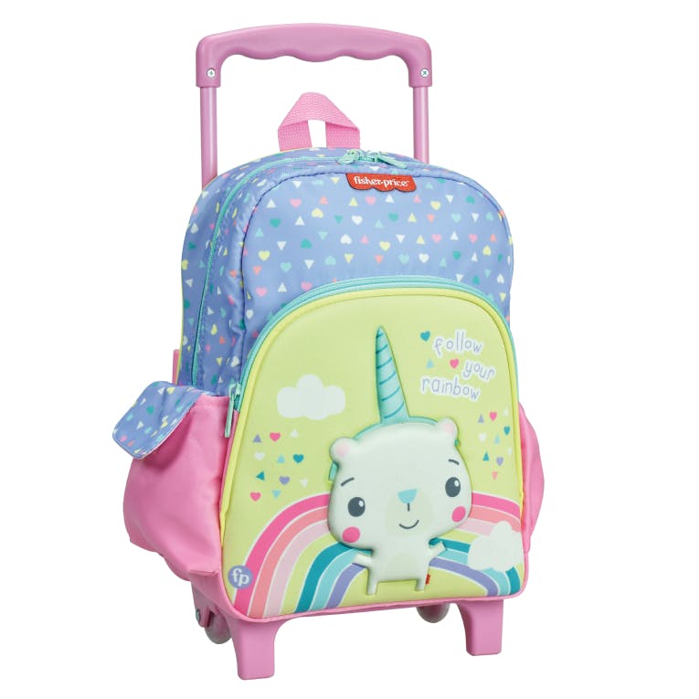 Fisher Price Σχολική Τροχήλατη Τσάντα Trolley Νηπίου MINI UNICORN  Διαστάσεις 24x14x40cm με 2 Θέσεις