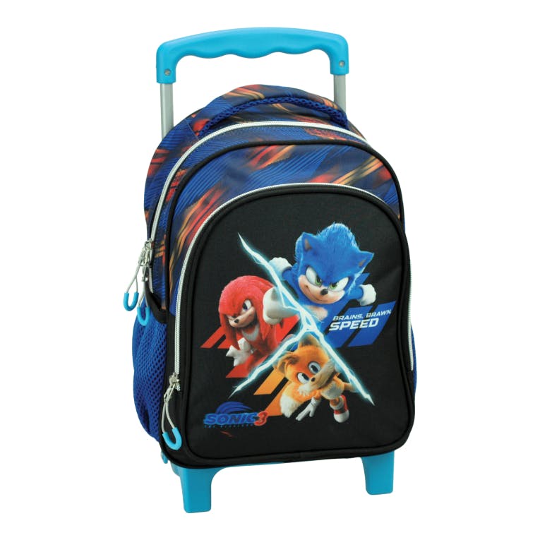 Gim Σχολική Τροχήλατη Τσάντα Trolley Νηπίου SONIC 3 THE HEDGEHOG Διαστάσεις 24x14x40cm με 2 Θέσεις  334-86072