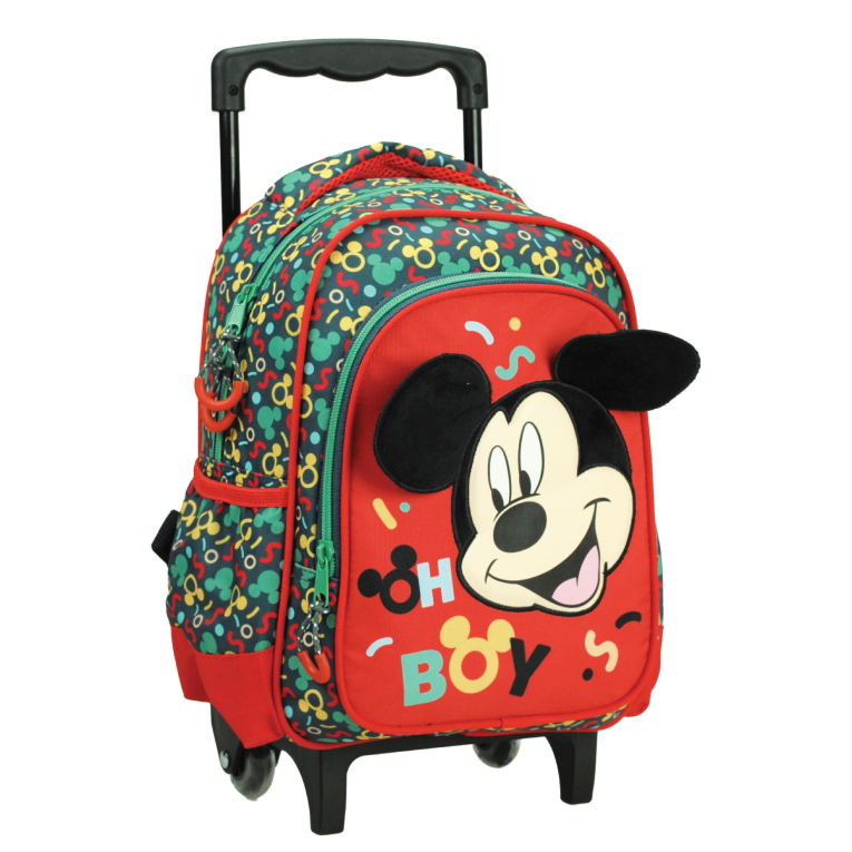 Gim Σχολική Τροχήλατη Τσάντα Trolley Νηπίου MICKEY COOK Διαστάσεις 24x14x40cm με 2 Θέσεις 340-91072
