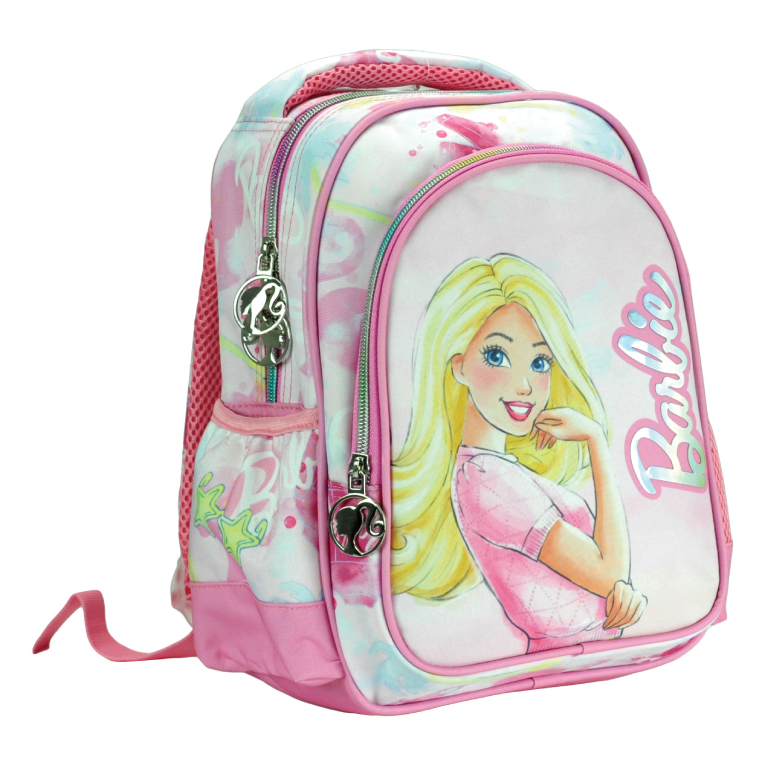 Gim Σχολική Τσάντα Πλάτης Νηπίου Οβάλ BARBIE PAINT Backpack με 2 Κεντρικές Θέσεις Διαστάσεις 30x25x15cm  349-89054