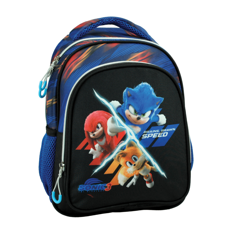 Gim Σχολική Τσάντα Πλάτης Νηπίου Οβάλ SONIC 3 THE HENDEHOG Backpack με 2 Κεντρικές Θέσεις Διαστάσεις 30x25x15cm 334-86054