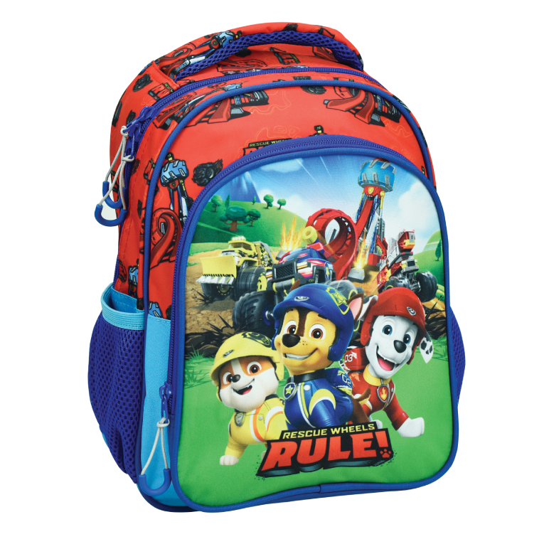 Gim Σχολική Τσάντα Πλάτης Νηπίου Οβάλ PAW PATROL RESQUE WHEELS Backpack με 2 Κεντρικές Θέσεις Διαστάσεις 30x25x15cm 334-00054
