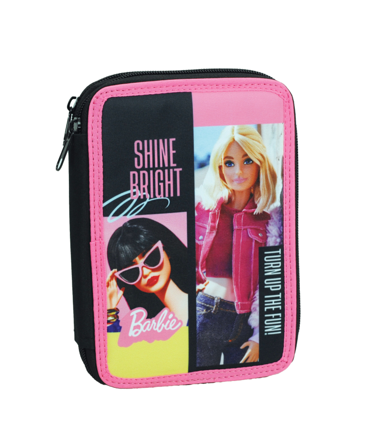 GIM - Gim Κασετίνα Διπλή Τετράγωνη Γεμάτη BARBIE Pensil Case 349-92100