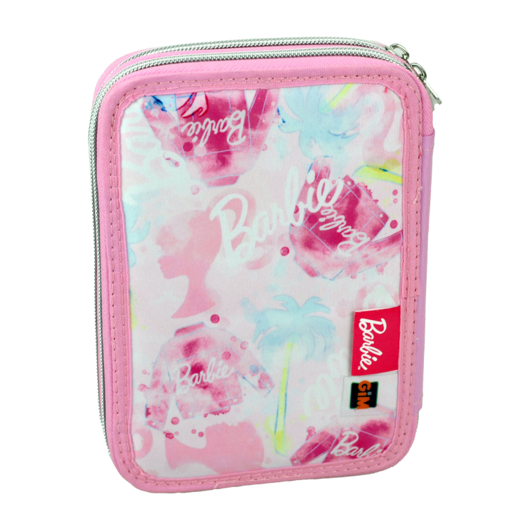 GIM - Gim Κασετίνα Διπλή Τετράγωνη Γεμάτη BARBIE PAINTS Pensil Case 349-89100