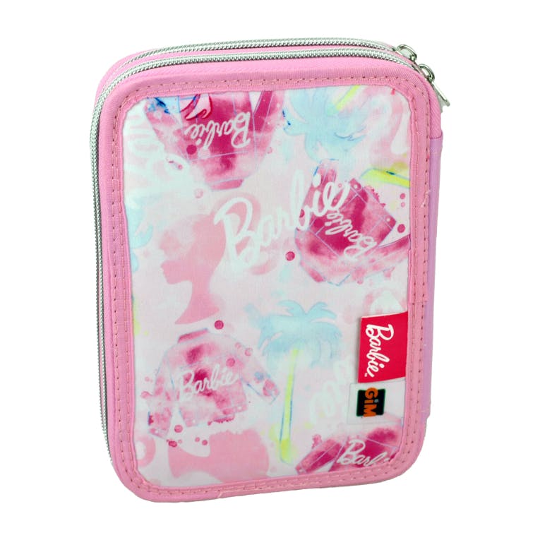 GIM - Gim Κασετίνα Διπλή Τετράγωνη Γεμάτη BARBIE PAINTS Pensil Case 349-89100