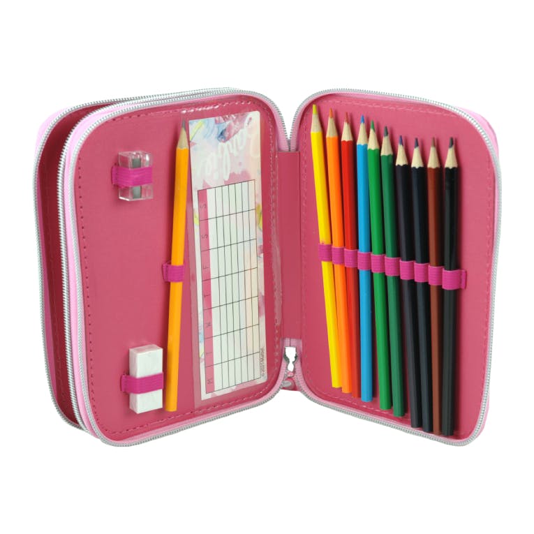 GIM - Gim Κασετίνα Διπλή Τετράγωνη Γεμάτη BARBIE PAINTS Pensil Case 349-89100