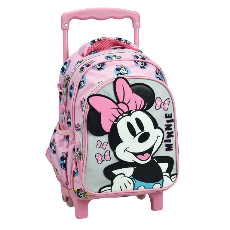 Gim Σχολική Τροχήλατη Τσάντα Trolley Νηπίου MINNIE BOW Διαστάσεις 24x14x40cm με 2 Θέσεις 340-33072