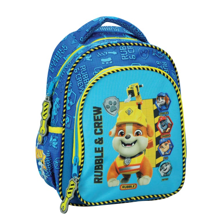 Gim Σχολική Τσάντα Πλάτης Νηπίου Οβάλ PAW PATROL RUBBLE  Backpack με 2 Κεντρικές Θέσεις Διαστάσεις 30x25x15cm  334-58054