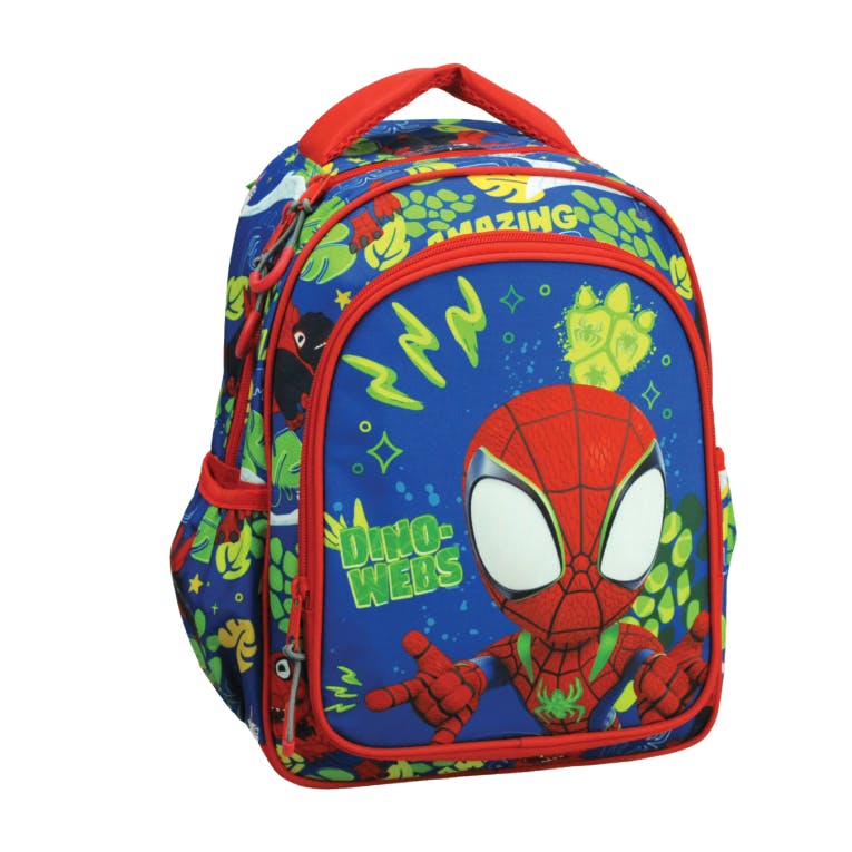 Gim Σχολική Τσάντα Πλάτης Νηπίου Οβάλ SPIDEY DINO WEBS Backpack με 2 Κεντρικές Θέσεις Διαστάσεις 30x25x15cm 337-08054
