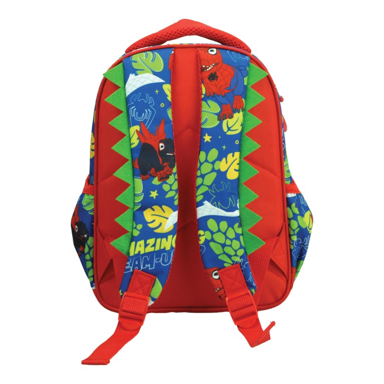 GIM - Gim Σχολική Τσάντα Πλάτης Νηπίου Οβάλ SPIDEY DINO WEBS  Backpack με 2 Κεντρικές Θέσεις Διαστάσεις 30x25x15cm  337-08054