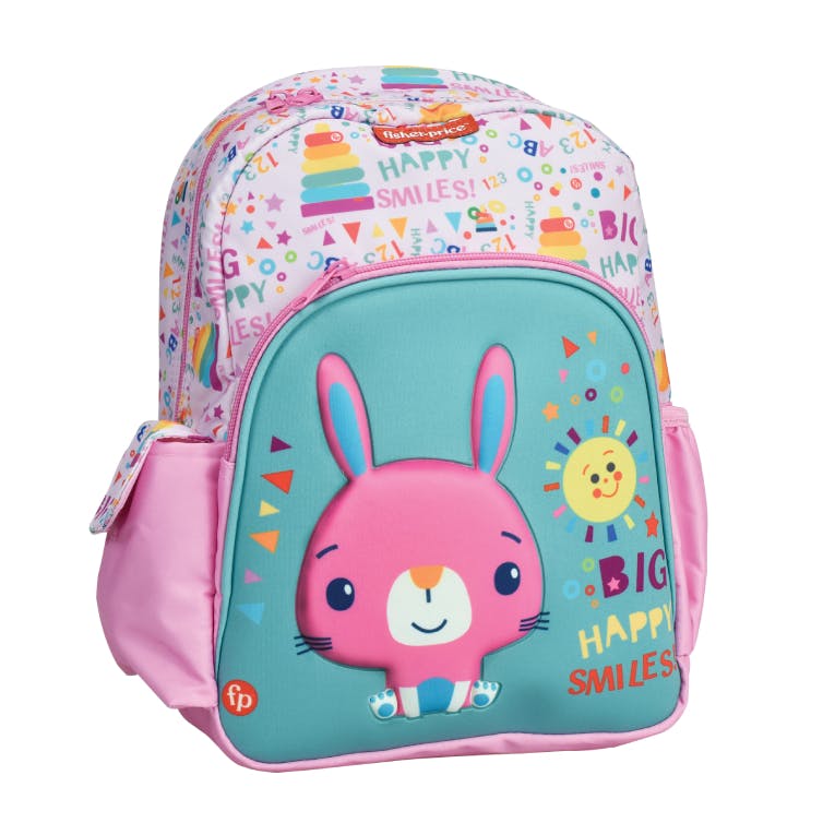FISHER PRICE Σχολική Τσάντα Πλάτης Νηπίου Οβάλ MINI BUNNY Backpack με 2 Κεντρικές Θέσεις Διαστάσεις 30x25x15cm 349-31053