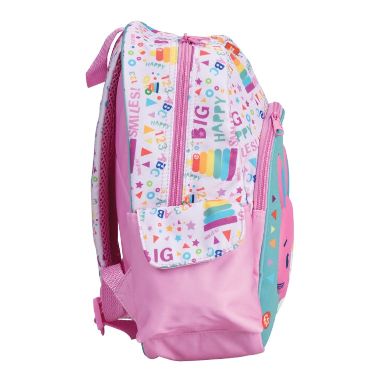 GIM - FISHER PRICE Σχολική Τσάντα Πλάτης Νηπίου Οβάλ MINI BUNNY Backpack με 2 Κεντρικές Θέσεις Διαστάσεις 30x25x15cm  349-31053