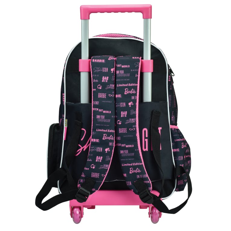 GIM - Gim Σχολική Τσάντα Τρόλευ Δημοτικού Trolley BARBIE CORE με 3 Κεντρικές Θέσεις 52x38x20cm cm 349-92074