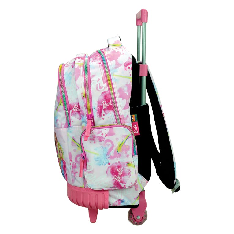 GIM - Gim Σχολική Τσάντα Τρόλευ Δημοτικού Trolley BARBIE PAINTS με 3 Κεντρικές Θέσεις και δώρο Minnie Barbie Land 52x38x20cm 349-89078