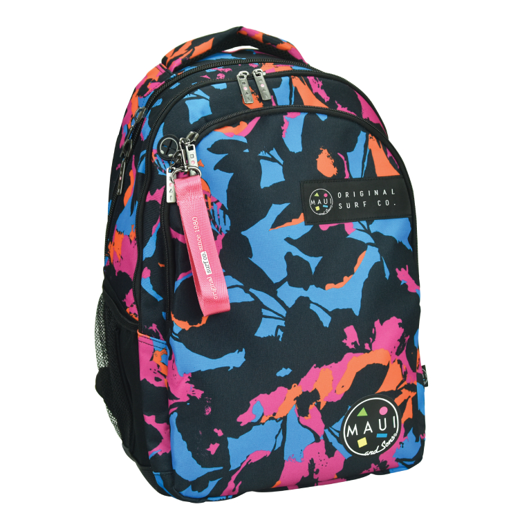 BMU - Back Me Up MAUI LEAF HEAT Σχολική Τσάντα Πλάτης Backpack Δημοτικού με 3 θήκες 339-19031 