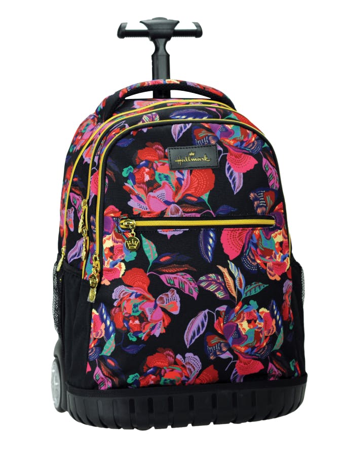 Hallmark FLOWERS Σχολική Τσάντα Πλάτης ΤΡΟΛΕΙ TROLLEY  Backpack Δημοτικού με 3 θήκες  333-33074