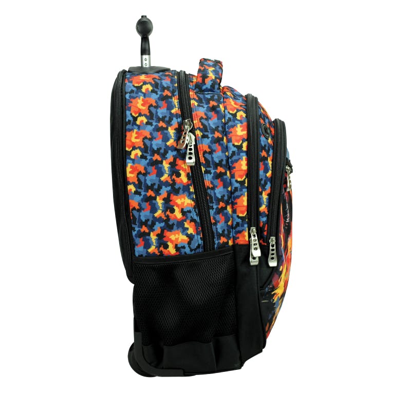 BMU - Back Me Up COLOURED WOLF Σχολική Τσάντα Πλάτης ΤΡΟΛΕΙ TROLLEY  Backpack Δημοτικού με 3 θήκες  348-47074 