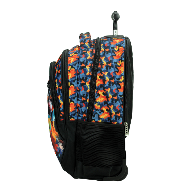 BMU - Back Me Up COLOURED WOLF Σχολική Τσάντα Πλάτης ΤΡΟΛΕΙ TROLLEY  Backpack Δημοτικού με 3 θήκες  348-47074 