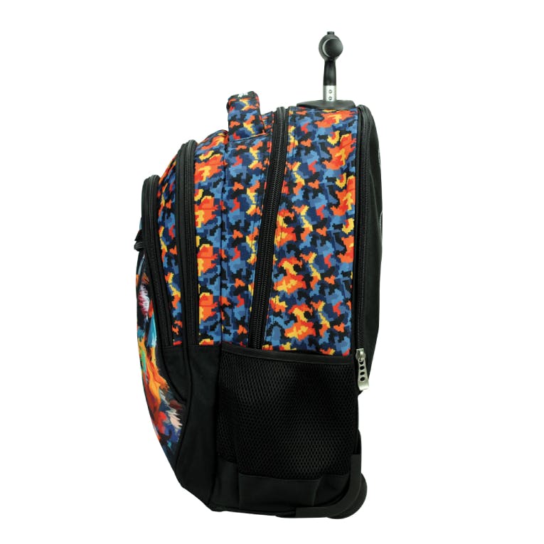 BMU - Back Me Up COLOURED WOLF Σχολική Τσάντα Πλάτης ΤΡΟΛΕΙ TROLLEY  Backpack Δημοτικού με 3 θήκες  348-47074 