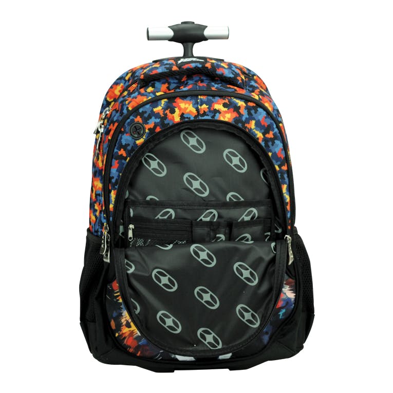 BMU - Back Me Up COLOURED WOLF Σχολική Τσάντα Πλάτης ΤΡΟΛΕΙ TROLLEY  Backpack Δημοτικού με 3 θήκες  348-47074 