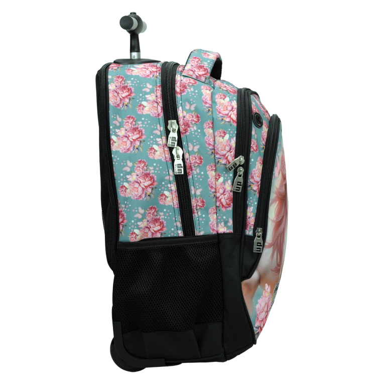 BMU - Back Me Up BUTTERFLY UNICORN Σχολική Τσάντα Πλάτης ΤΡΟΛΕΙ TROLLEY  Backpack Δημοτικού με 3 θήκες  357-25074 