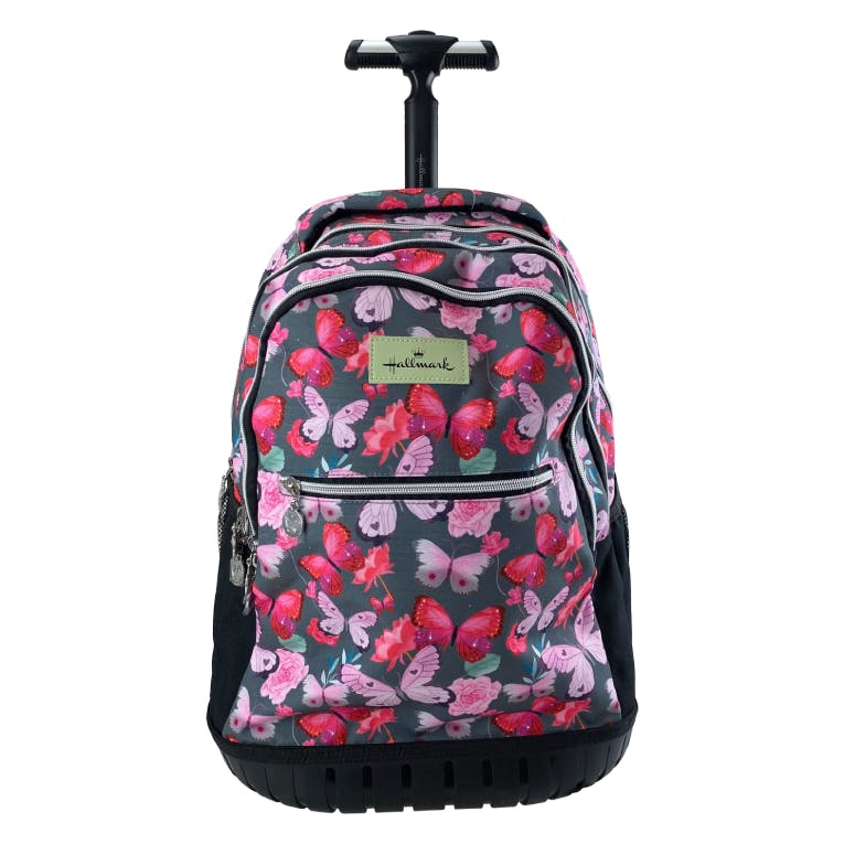 Hallmark BUTTERFLY Σχολική Τσάντα Πλάτης ΤΡΟΛΕΙ TROLLEY  Backpack Δημοτικού με 3 θήκες  333-38074