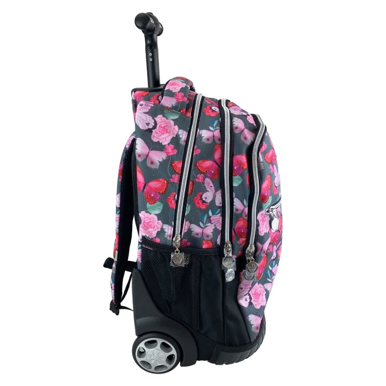 HALLMARK - Hallmark BUTTERFLY Σχολική Τσάντα Πλάτης ΤΡΟΛΕΙ TROLLEY  Backpack Δημοτικού με 3 θήκες  333-38074